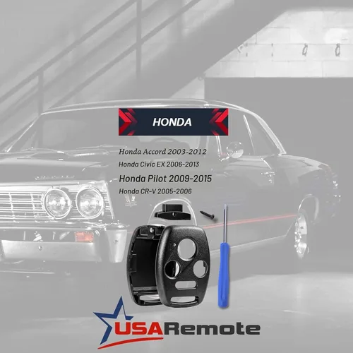 Miniatura 4 de No se requiere corte - Funda y almohadilla para llavero de entrada sin llave para Honda 2003-2012 Accord / 2006-2013 Civic EX / 2009-2015 Pilot