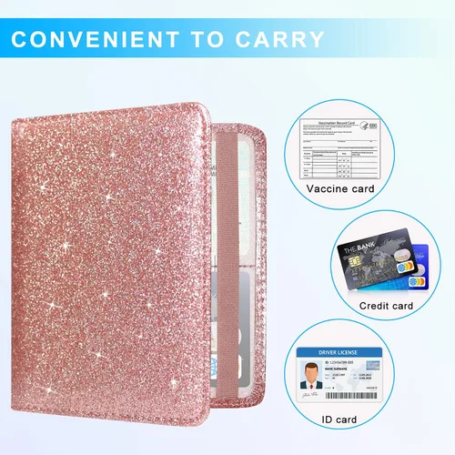 Miniatura 3 de ACdream - Portatarjetas de vacunación, de cuero sintético, 4 x 3, protector de registro de vacunación CDC, billetera, resistente al agua, funda