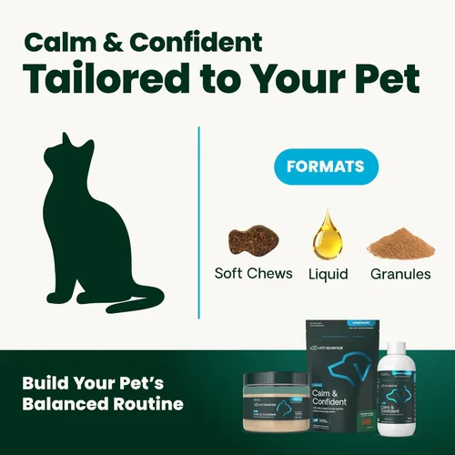 Miniatura 8 de VetriScience Masticables calmados y seguros, suplemento calmante y de ansiedad para gatos, reduce el estrés y el miedo, ideal para viajes