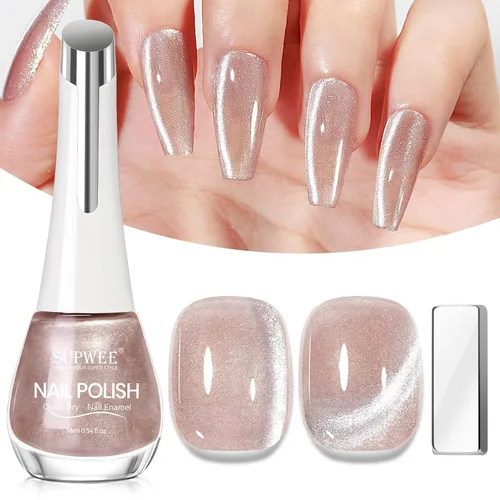 Miniatura 11 de Esmalte de uñas de ojo de gato con perla de sirena, secado rápido, esmalte de uñas magnético sin gel con imán, esmalte de uñas de ojo de gato