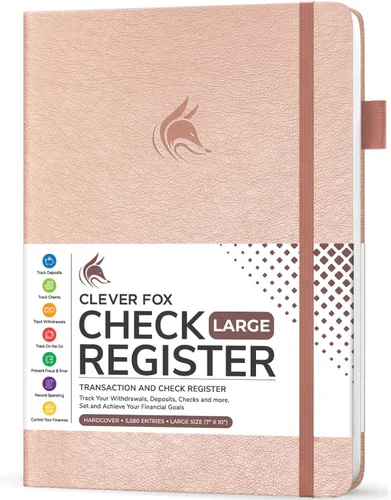 Miniatura 24 de Clever Fox Libro de registro de cheques – Registro de transacciones de lujo, libro de contabilidad contable, registro de cheques y libro de registro