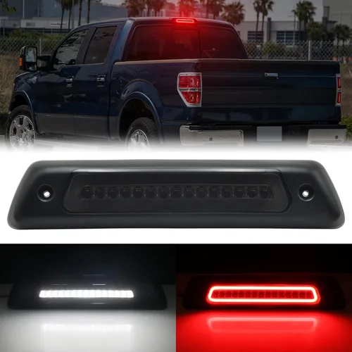 R&F Auto Lente ahumada LED de tercera luz de freno de repuesto para F150 (2009-2014) F-150 Rapt0r 09-14 Luces de carga de techo Lámpara de freno de