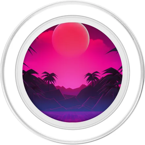 Miniatura 2 de Retrowave Sunset 80s Vaporwave Synthwave PopSockets MagSafe PopGrip for iPhone