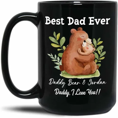 Miniatura 12 de Baby Coming Soon - Taza de café negra de 11 onzas y 15 onzas, taza de café personalizada para papá con nombre, taza de café de cerámica con anuncio
