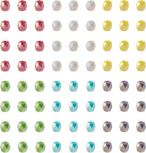 Miniatura 20 de Craftdady 100 cuentas de vidrio Rondelle facetadas de 0.315 a 0.315 pulgadas, cuentas de cristal transparente sueltas redondas espaciadoras
