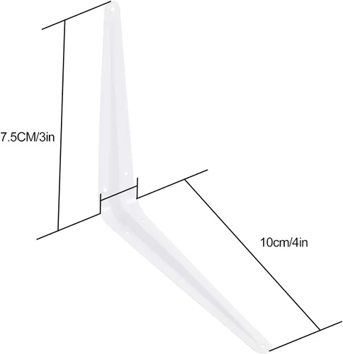 Miniatura 2 de KINJOEK Paquete de 24 soportes de estante de 3 x 4 pulgadas, soportes de metal resistente para montaje en pared, estantes angulares de esquina