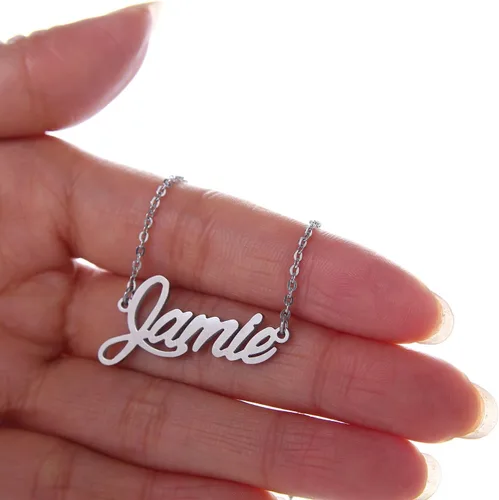 Miniatura 4 de Personalized Custom Name Necklace Script Initial Nameplate Necklace Jewelry for Girls Womens