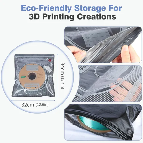 Miniatura 4 de Vacbird Kit de almacenamiento al vacío de filamento con bomba USB, paquete de 20 bolsas selladas al vacío a prueba de luz para filamento 3D, sellado