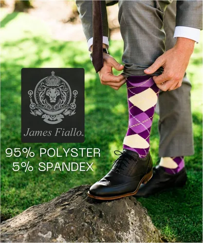 Miniatura 4 de JAMES FIALLO Calcetines de vestir para hombre, calcetines de vestir para hombre, estilo casual, coloridos, divertidos, novedosos, a la moda, paquete