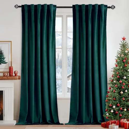 Miniatura 61 de MIULEE Cortinas de terciopelo de 84 pulgadas de largo, juego de 2 paneles para dormitorio, con pestaña trasera plisada, de lujo, aislamiento