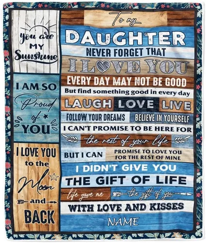 Miniatura 17 de Manta personalizada con texto en inglés «To My Amazing Daughter from Mom Dad Lion Never Forget I Love You Daughter», manta de forro polar
