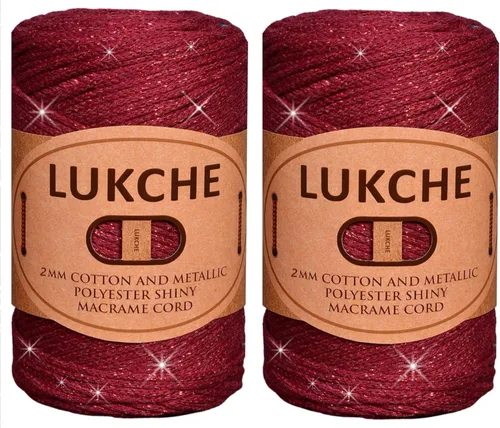 Miniatura 22 de Cordón de macramé de algodón brillante de 2 mm, 205 yardas, 8.80 oz, cordón de macramé para tejer para colgar en la pared, bolsos, porta plantas