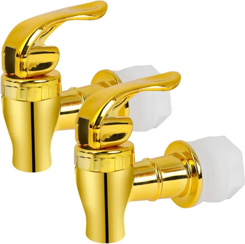 Grifo para dispensador de bebidas, paquete de 2 boquillas doradas para dispensador de bebidas, grifo de estilo de empuje para dispensador de