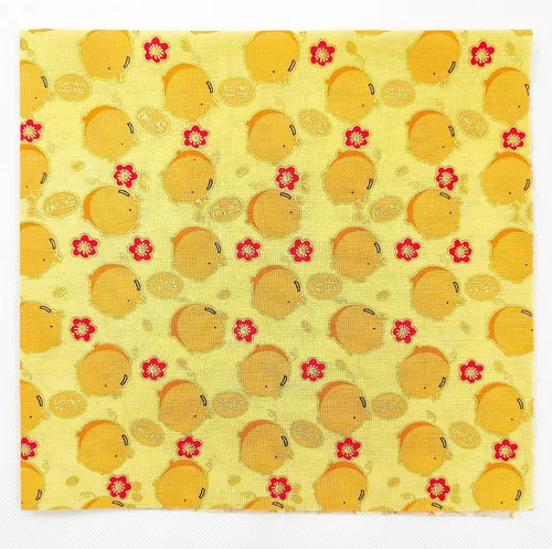 Miniatura 7 de 5 piezas de tela de algodón para manualidades, cuadrados de retazos, 50 x 50 cm (20 x 20 pulgadas), coloridas telas japonesas para envolver, Amarillo