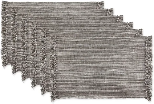 Miniatura 38 de DII - Colección de mesa jaspeado, juego de manteles individuales, 3x19 pulgadas, albaricoque, 6 piezas