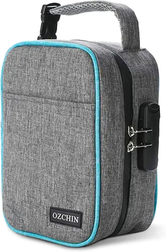 Bolsa de almacenamiento grande con cerradura de combinación, bolsa organizadora de archivos; bolsa de almacenamiento de viaje para medicamentos