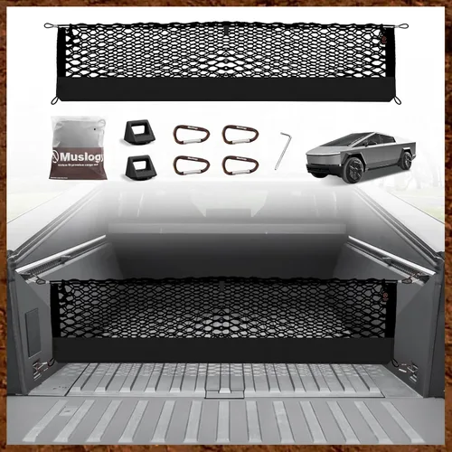 Miniatura 37 de Muslogy para Maverick - Accesorios de Red de Malla de Carga Extensible, Organizador de Maletero, Red de Malla Elástica para Cama de Carga