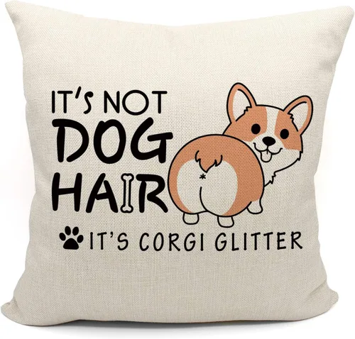 Mancheng-zi Fundas de almohada Corgi de 18 x 18, regalos de Corgi para amantes de Corgi, regalos de Corgi, Cosas de Corgi, decoración de Corgi