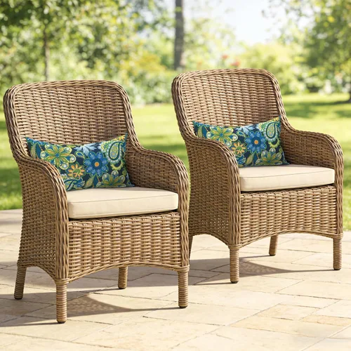 Miniatura 804 de Juego de 2 almohadas para exteriores de 16 x 16 pulgadas, repelentes al agua con interiores, para muebles de patio, hogar, jardín, geometría bohemia