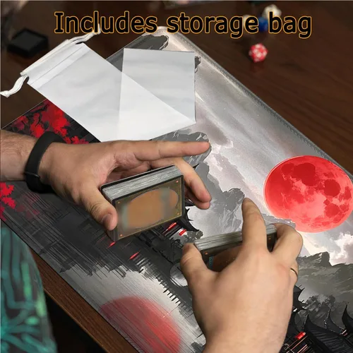 Miniatura 5 de Tapete de juego MTG de fantasía de luna roja, 24 x 14 pulgadas, bordes cosidos, TCG, tapete de juego para MTG DTCG CCG RPG, juego de cartas