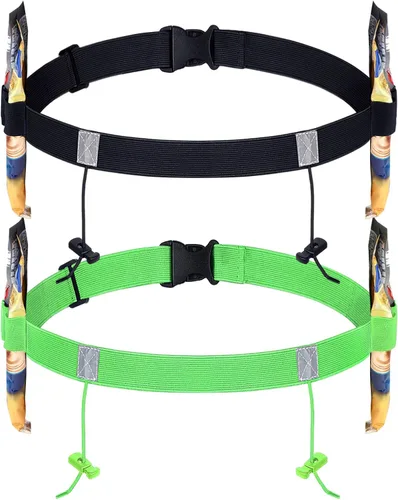 Miniatura 7 de JOVITEC Cinturón de número de carrera de 2 piezas con 6 bucles de gel para correr, ciclismo, triatlón, maratón
