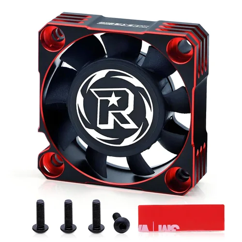 Surpass Hobby Ventilador de refrigeración de motor de 40mm 16000RPM Ventilador ESC para coche RC 1/10 1/8 Motor sin escobillas de 40mm (Rojo Negro)