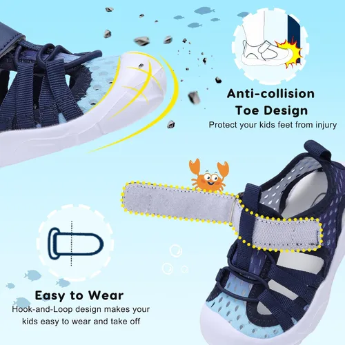 Miniatura 3 de JOINFREE Zapatos de agua para niños y niñas, transpirables, Qucik, tenis de agua seca, sandalias deportivas de playa, ligeras, descalzas, flexibles