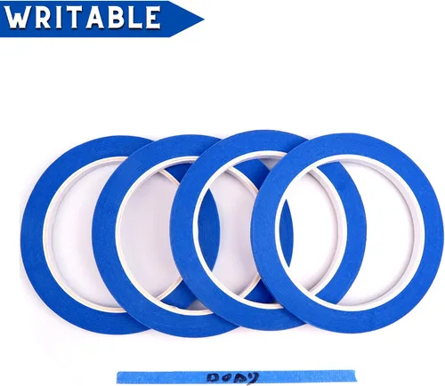 Miniatura 5 de Cinta de Pintor Azul 1/4 Pulgadas x 30 Yardas - Uso en Múltiples Superficies - 120 Yardas Total - 4 Rollos