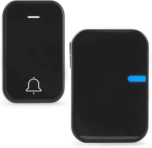 Timbre inalámbrico sin batería, no necesita pilas, fácil instalación, rango de 600 pies, 38 campanillas, volumen ajustable, impermeable para aula,