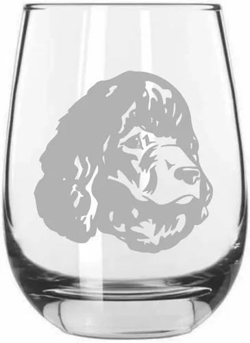 Miniatura 154 de Sakhalin Husky Dog - Copa de vino grabada personalizada de 15.25 onzas sin tallo