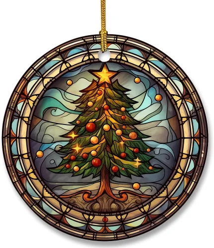 Miniatura 15 de Adorno de cerámica divertido - Papá Noel travieso y ciervo "Deseo que no te traiga nada más que una feliz Navidad" - Adornos para el hogar, adorno