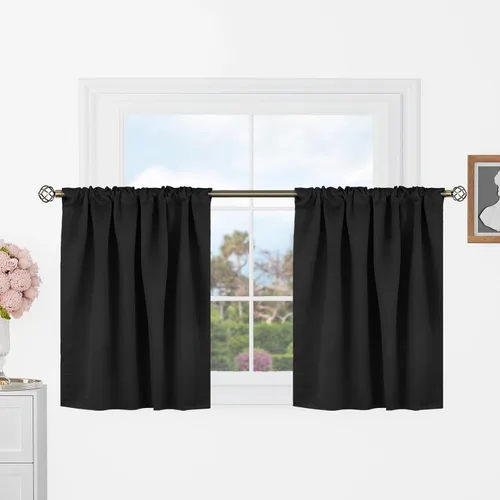 Miniatura 9 de BGment Cortinas de café de 24 pulgadas de largo para media ventana, 34 x 24 pulgadas, cortinas opacas cortas de privacidad, aislamiento térmico