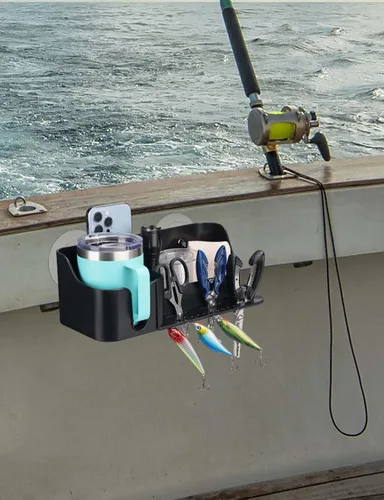 Miniatura 8 de KEMIMOTO Soporte para tazas de barco, organizador instalado con tornillos/ventosas en cualquier superficie plana, organizador de almacenamiento