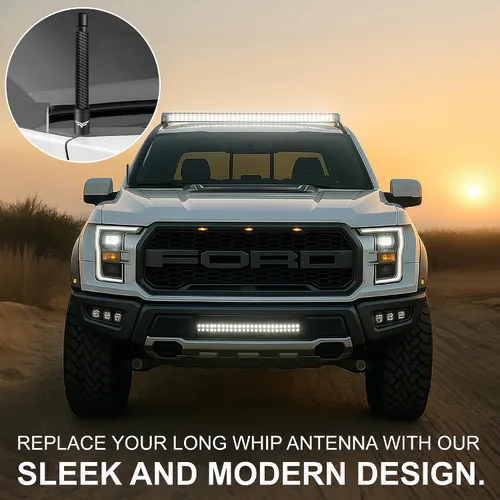 Miniatura 4 de EcoAuto Antena Universal Corta de 5' para Camiones — Antirrobo y Segura para Lavado de Autos — Accesorios para Camiones para Ford, Dodge, GMC, Fibra