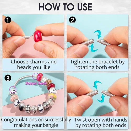 Miniatura 6 de ZYEHXED 20 Pulseras con Dije de Serpiente, Pulseras Bangle con Dijes Expandibles de 0.16 pulgadas, Pulseras de Serpiente de Amistad Plateadas 20