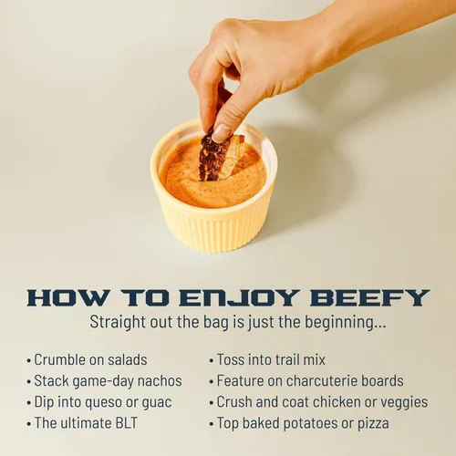 Miniatura 6 de BEEFY Meat Chips - Mostaza Miel - 2.5oz. 100% Prime Brisket. 13g de proteína por onza.