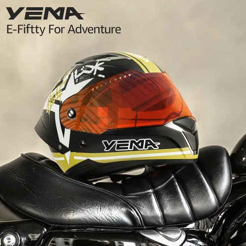 Miniatura 4 de YEMA DOT Approved Full Face Motorcycle Helmet for Adults, Unisex Moped & Street Bike Helmet with Adjustable Air Vents - Lightweight, Comfortable Fit
