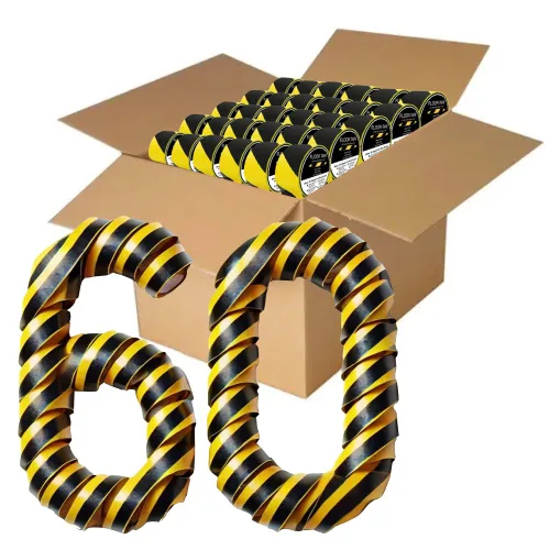 Miniatura 9 de Bizzy Cinta de seguridad negra y amarilla de 2 pulgadas x 108 pies industrial Cinta de precaución amarilla y negra para piso, cinta de cuidado