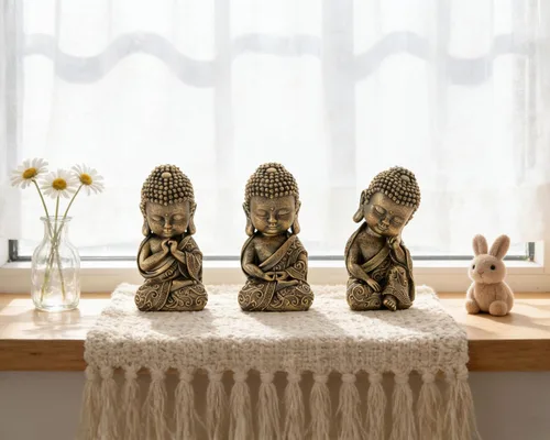 Miniatura 8 de Estatua de Buda para bebé, decoración de interior, 8 pulgadas, de resina, oración, estatua de Buda espiritual, decoración de habitación, regalos zen