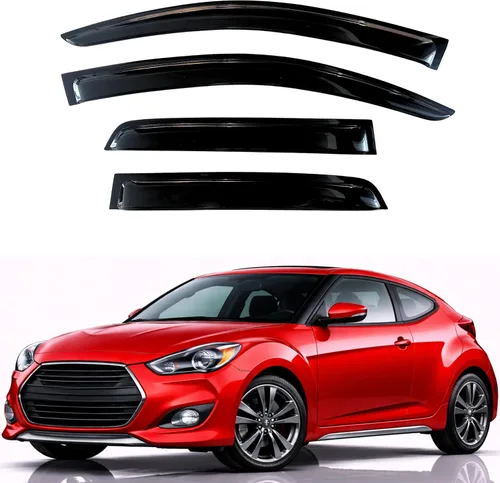 Miniatura 9 de KPY Visor de ventana compatible con Hyundai Tucson 2021-2025, 4 piezas de deflector de ventilación para ventana lateral, estilo Mugen, protector