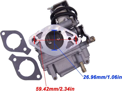 Miniatura 4 de SouthMarine Motor de barco 6AH-14301-00 6AH-14301-01 carburador Assy y 6AH-13646-00 juntas (2 piezas) para motor fuera de borda Yamaha 4-Stroke F20