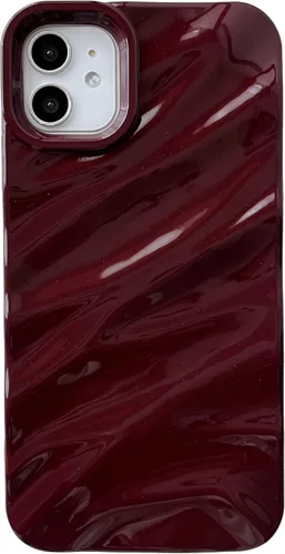Miniatura 8 de Caseative Funda para iPhone 11, funda suave con forma de onda rizada con patrón de ondulación de agua (negro) Water Ripple Pattern Curly Wave