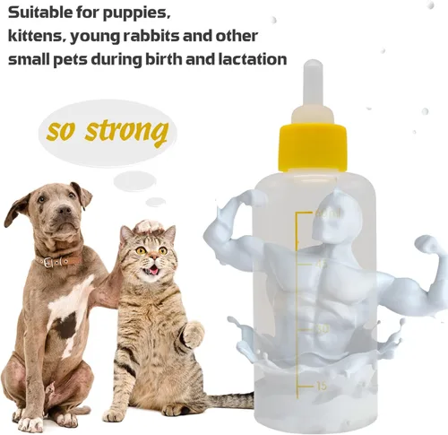 Miniatura 3 de Biberones de alimentación para cachorros y gatitos para lactancia, recién nacidos, perros, gatos, conejos, con kit de alimentador de pezones