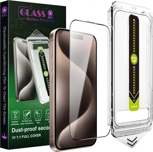 Miniatura 14 de Paquete de 2 protectores de pantalla mate antiluz azul para iPhone 14 Pro Max/15 Plus/16 Plus (6.7 pulgadas), vidrio templado 9H, antirreflejos