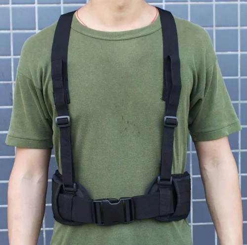 Miniatura 4 de FAMI Cinturón de cintura Molle con tirantes ajustables y correas libres