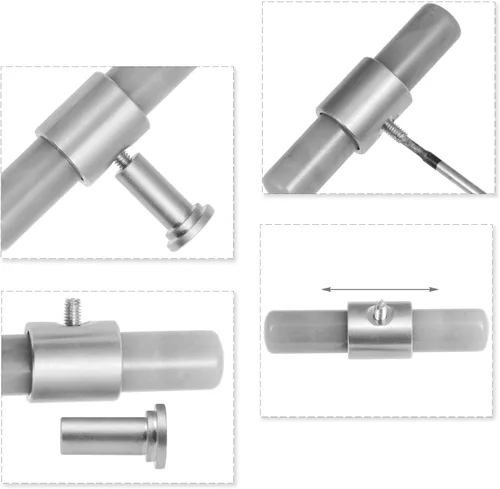Miniatura 5 de Rockcloud Juego de 2 pomos de barra en T de ágata con tornillos, perillas cilíndricas para cajones, manijas para armario, armario, armario, Gris