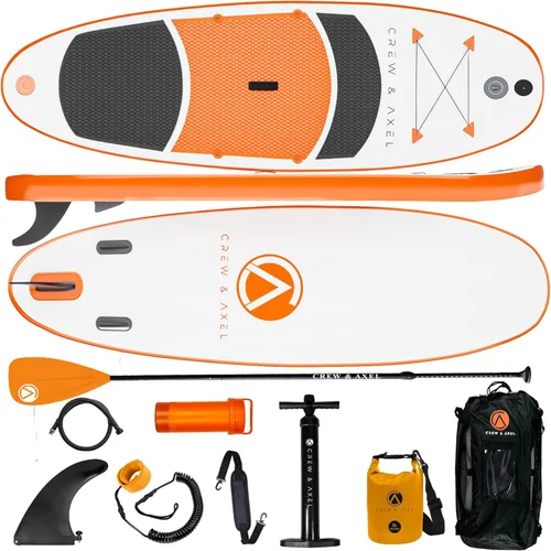Miniatura 8 de Crew Axel - Tabla de remo inflable de 10 pies 33 pies 6 pulgadas, extra ancha y ligera (18 libras), juego de SUP premium incluye 2 bolsas, remo