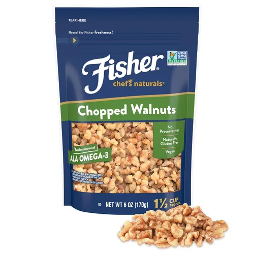 Miniatura 16 de Fisher - Nueces picadas, 16 onzas, nueces cultivadas en California, sin sal, naturalmente sin gluten, sin conservantes, sin OMG