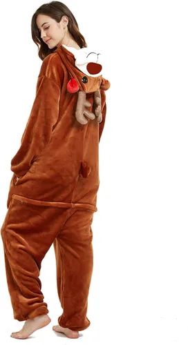 Miniatura 3 de Disfraz de ciervo para mujer, mono de reno para adultos, pijama de una pieza
