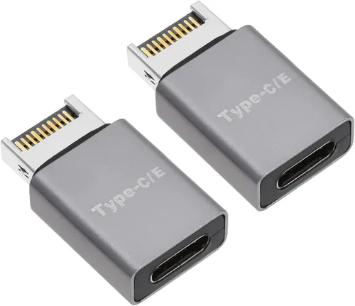 ECSiNG 2 unids USB 3.1 Tipo E a Tipo C Adaptador de metal Placa base de computadora Adaptador frontal Accesorios de computadora 10Gbps